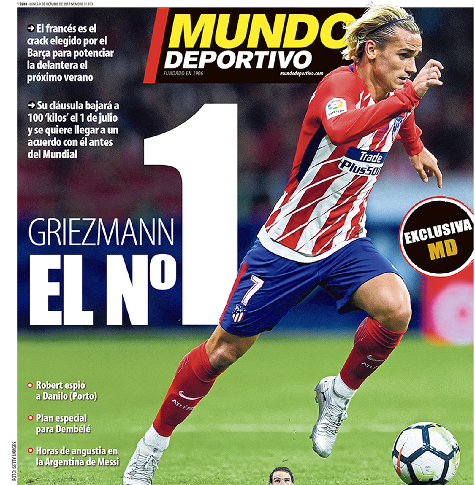 Griezmann é a capa do jornal catalão (Foto: Divulgação)