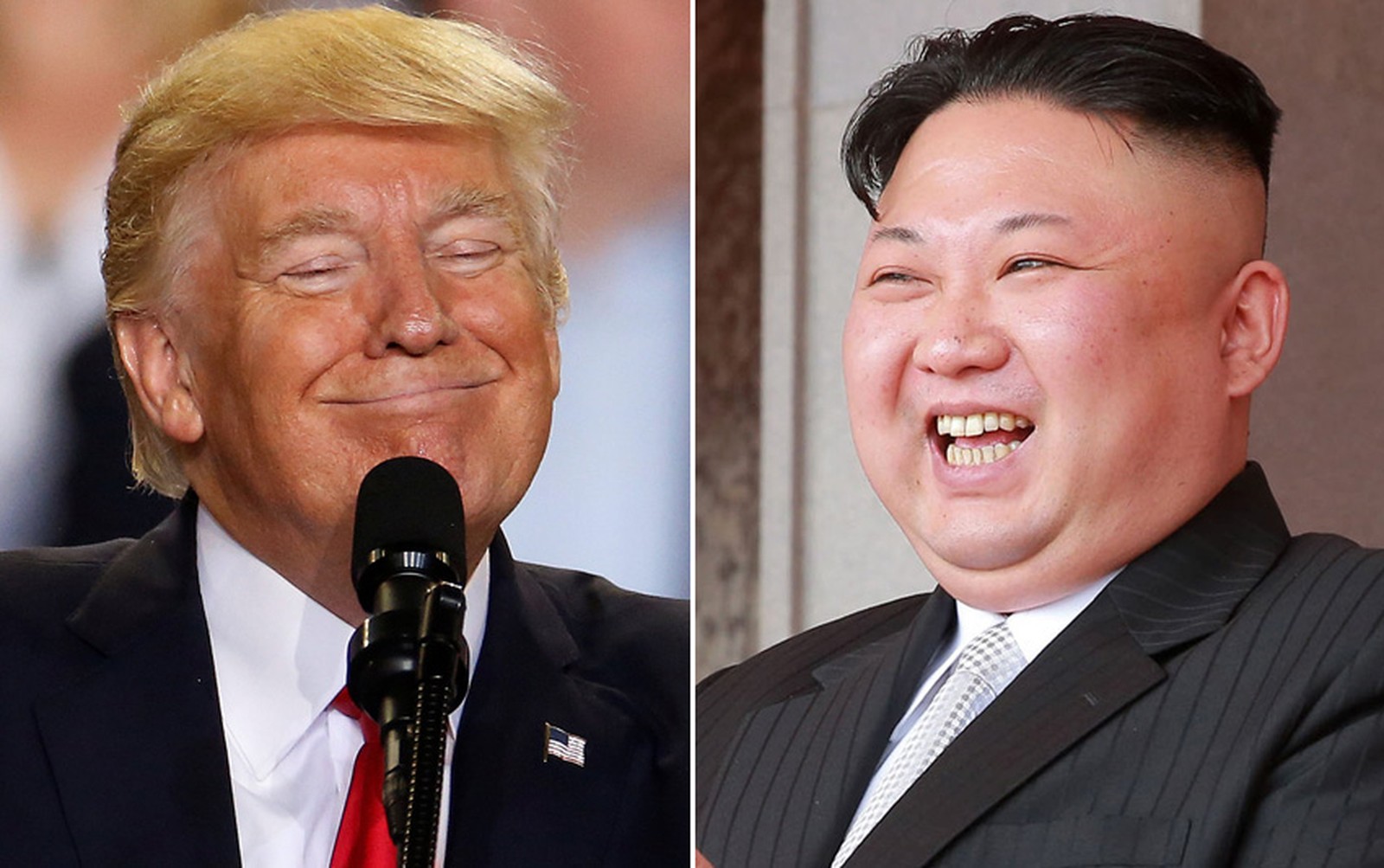 O presidente americano e o líder norte-coreano têm trocado ofensas e provocações a respeito do programa nuclear de Pyongyang (Foto: Carlo Allegri/Reuters; KCNA/via Reuters)