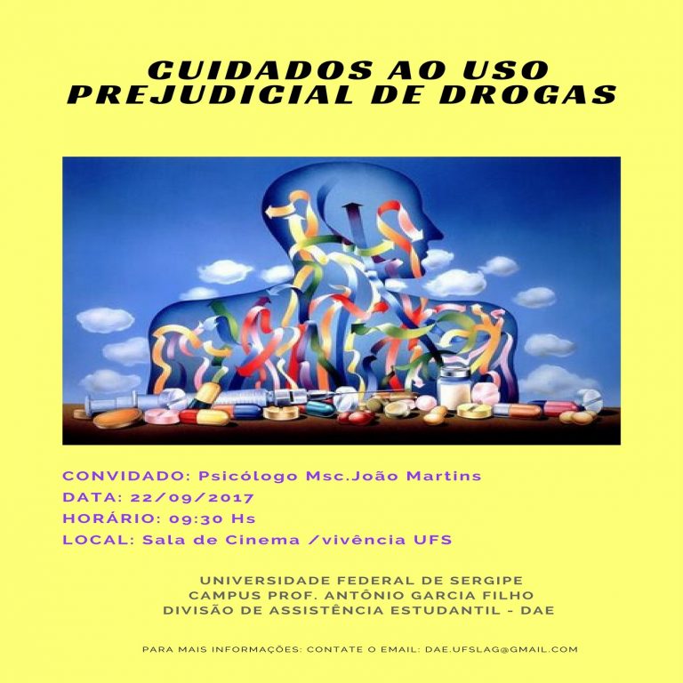 UFS, LAGARTO PROMOVE: palestra “Cuidados ao Uso Prejudicial de Drogas”