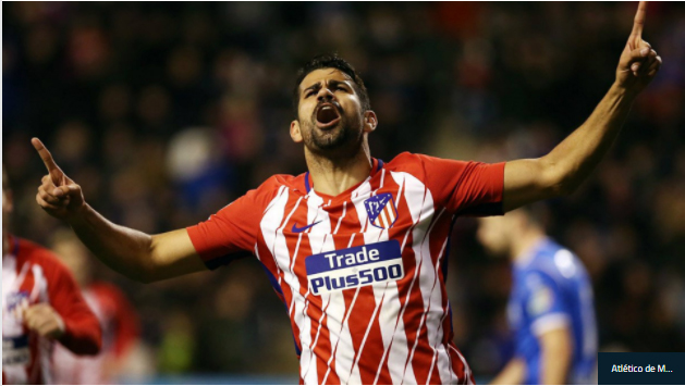 Diego Costa volta a decidir pelo Atlético de Madrid, que avança na Copa Rei
