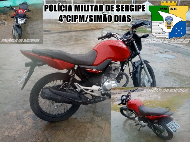 Motocicleta tomada de assalto na zona rural de Simão Dias foi recuperada neste sábado