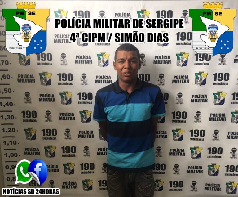 Polícia militar de Simão Dias prende indivíduo acusado de estupro