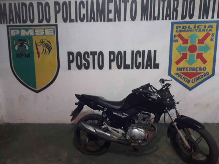 Policiais Militares do 7º BPM recuperam motocicleta usada para efetuar roubo de veículo na zona rural de Lagarto