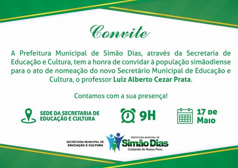 Prefeitura de Simão Dias nomeia novo Secretário de Educação