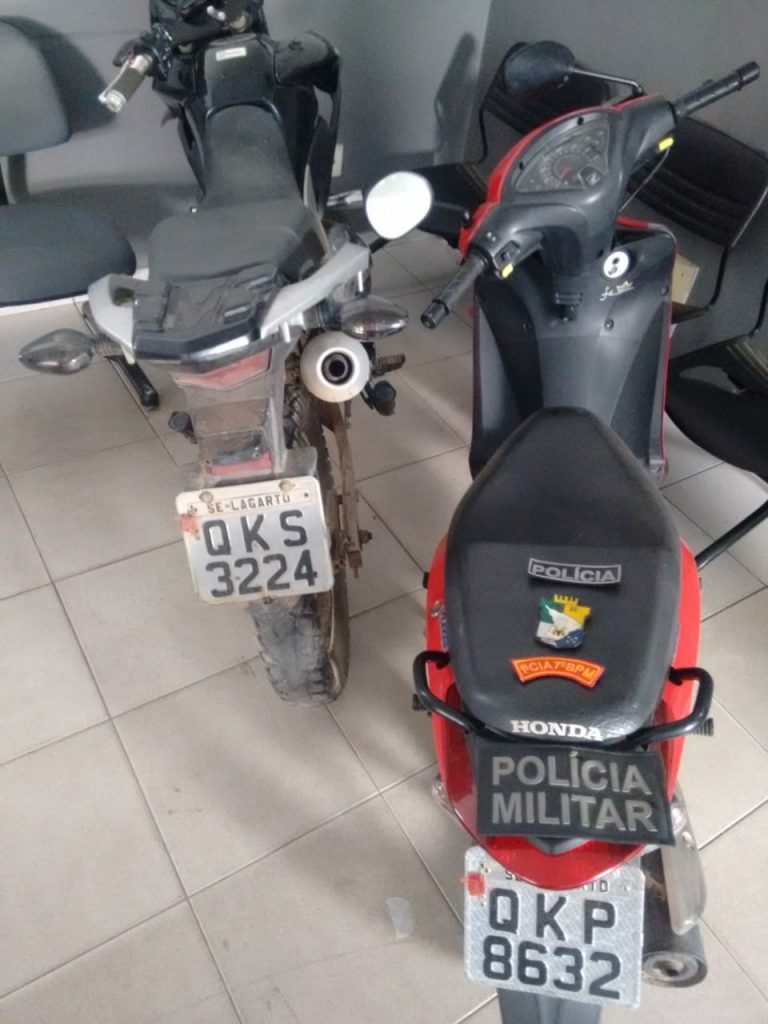 Duas motocicletas com restrição de roubo são recuperadas pela polícia militar de Lagarto