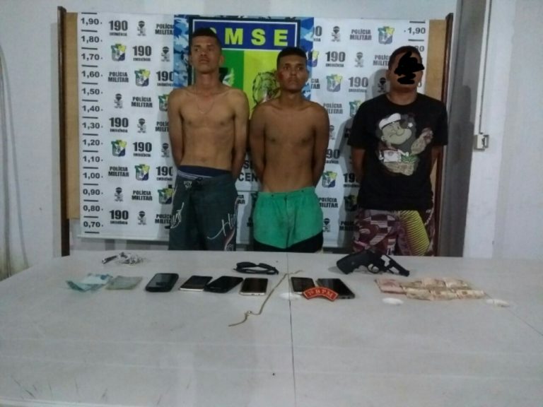 PM prende 3 indivíduos acusados de realizar assaltos na zona rural de Lagarto