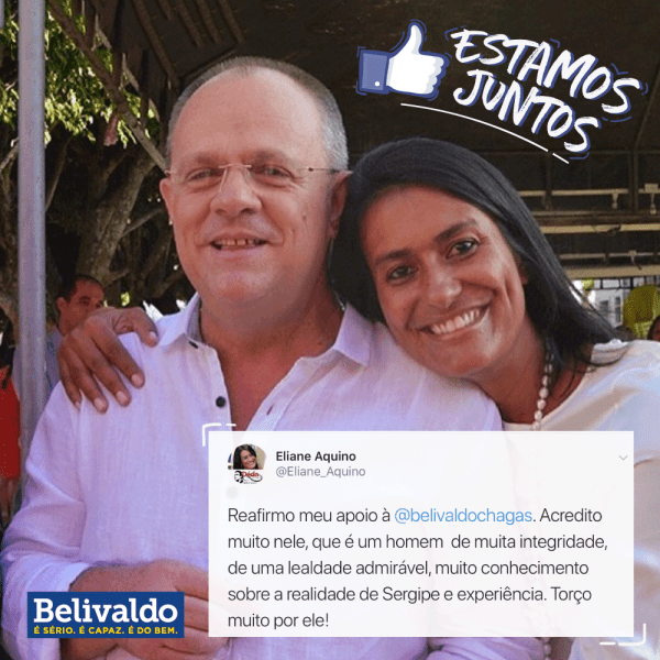 Eliane Aquino confirma: é a vice de Belivaldo Chagas