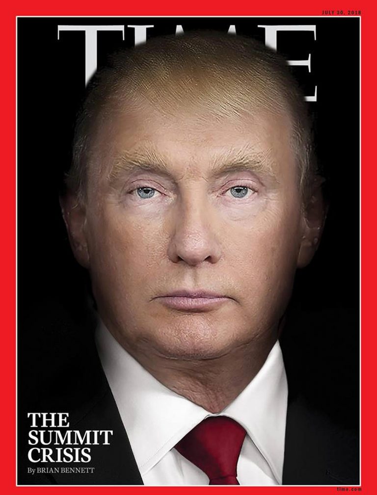 Trump e Putin são ‘mesclados’ em capa da revista ‘Time’