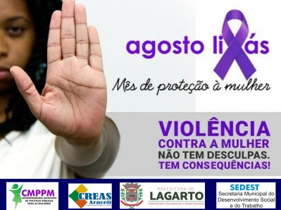 Sedest também adere ao ‘Agosto Lilás’ que previne a violência contra a mulher em Lagarto