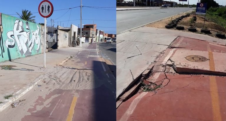 Ciclovia entregue há seis meses em Aracaju já está deteriorada
