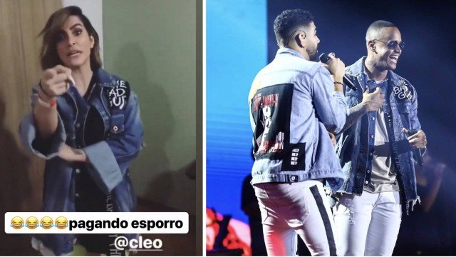 Cleo Pires divide quarto com Léo Santana, usa jaqueta do cantor e internautas acusam romance