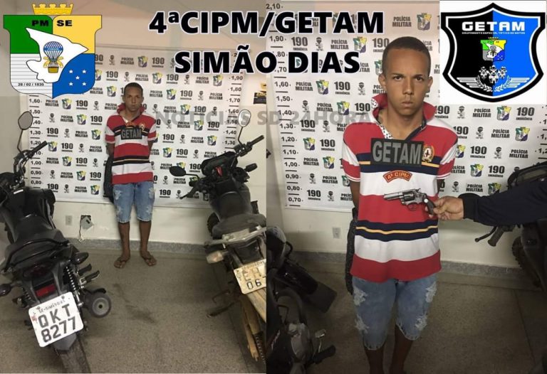 Homem é preso e duas motocicletas são recuperadas pela 4ªCIPM e GETAM em Simão Dias.