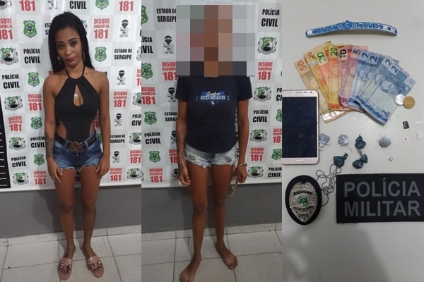 Uma mulher é presa e uma adolescente é apreendida em flagrante por tráfico de drogas em Lagarto