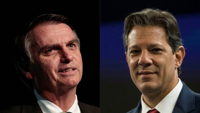 Datafolha para presidente, votos válidos: Bolsonaro, 56%; Haddad, 44%.
