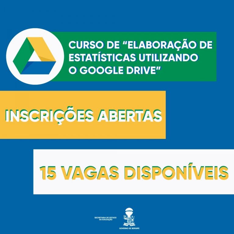 Secretaria de Educação abre inscrições para o curso ‘Elaboração de Estatísticas Utilizando o Google Drive’.