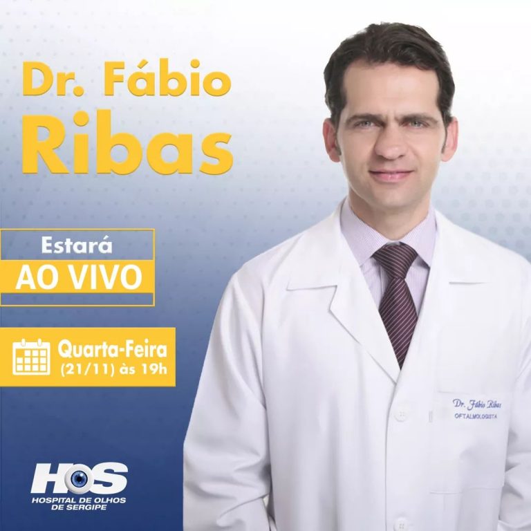 É hoje: Neste mês de Conscientização sobre Diabetes, o oftalmologista Dr. Fábio Ribas fará uma Live no Facebook do Hospital de Olhos