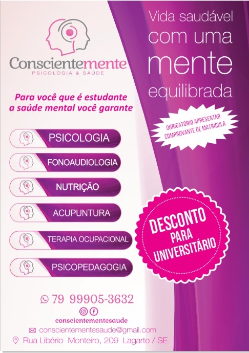 Para você que é estudante universitário, na Clínica Conscientemente tem descontos especiais.