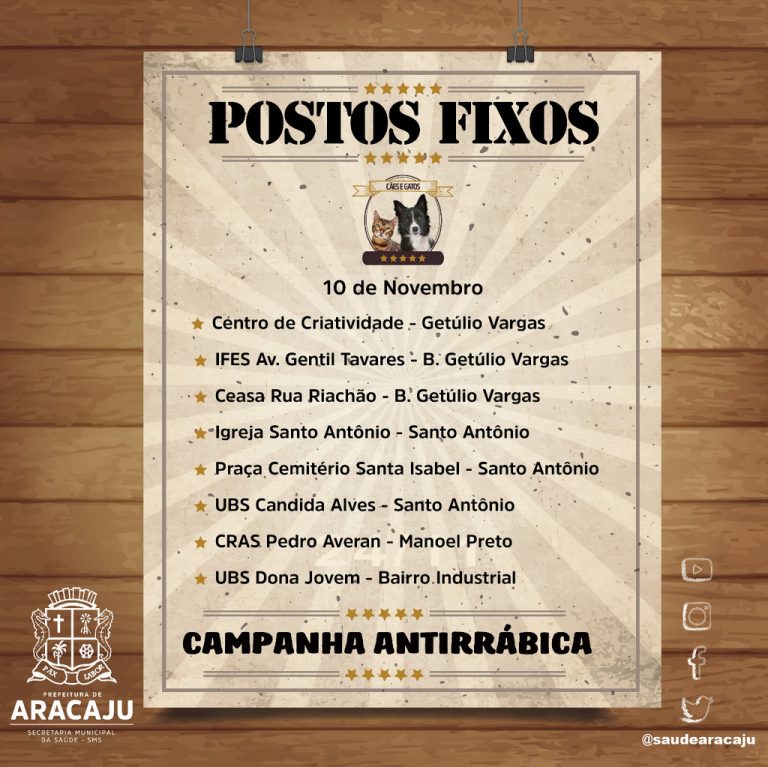 SMS continua com Campanha de Vacinação Antirrábica no próximo sábado, 10.