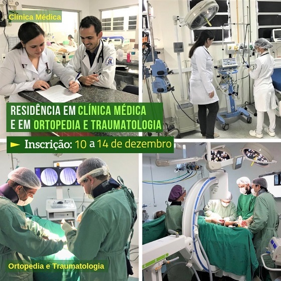 Hospital Universitário com inscrições abertas até sexta-feira para Residência em Clínica Médica e em Ortopedia e Traumatologia