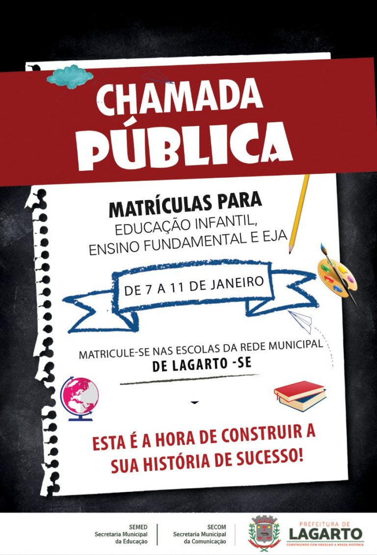 Secretaria de educação informa o período de matrículas