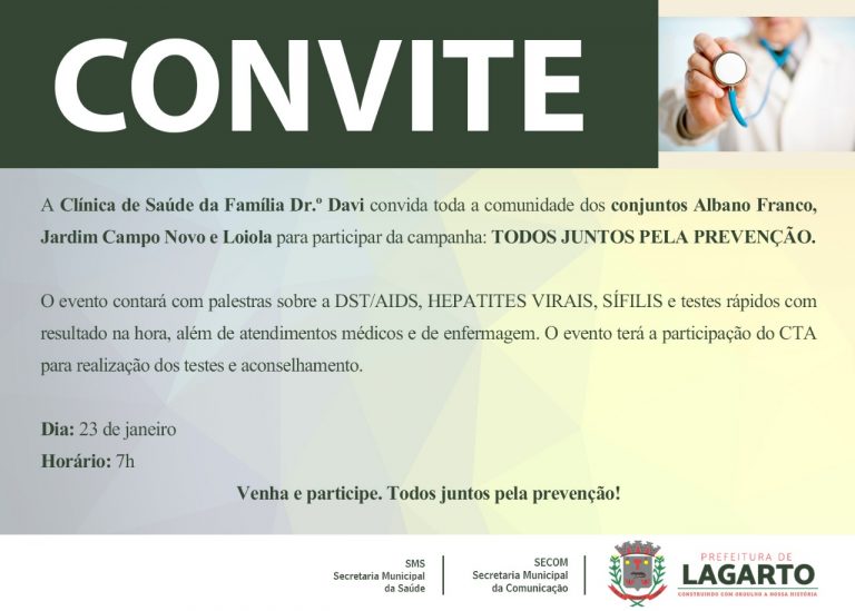Clínica de Saúde da Família convida população para campanha de prevenção