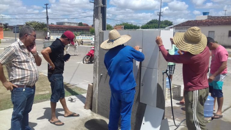 Poço artesiano da Praça Santa Luzia está em reforma