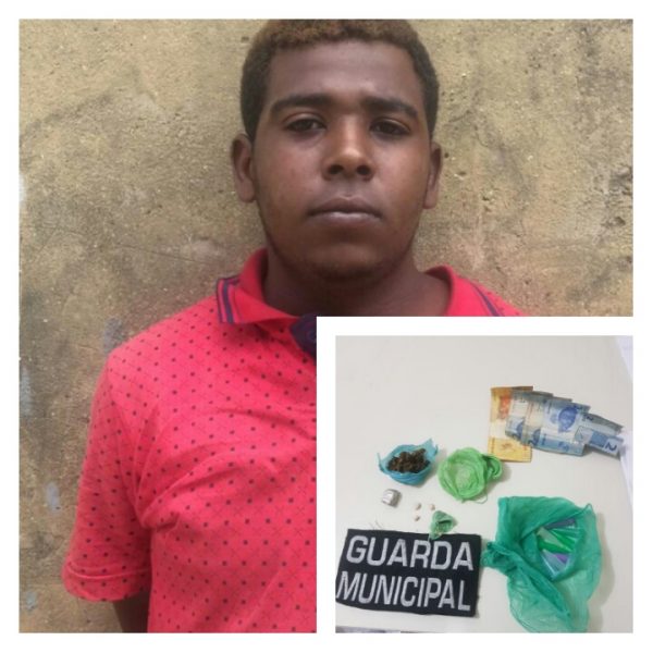 Guarda Municipal de Lagarto prende indivíduo por tráfico de drogas.