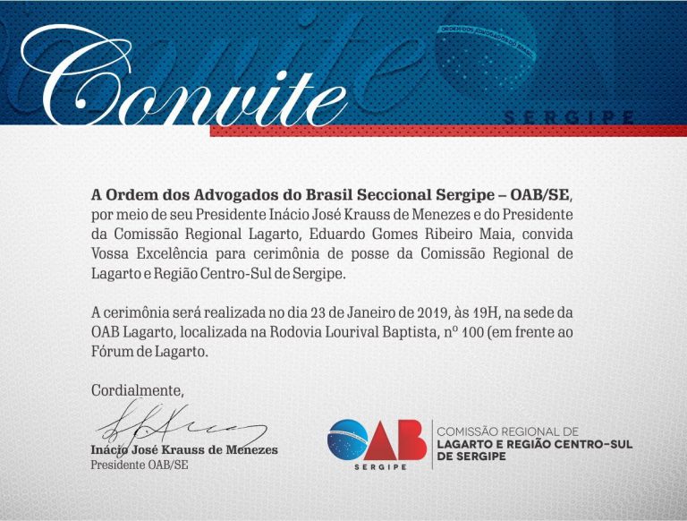 OAB Lagarto realiza  cerimônia de posse da Comissão Regional, nesta quarta-feira