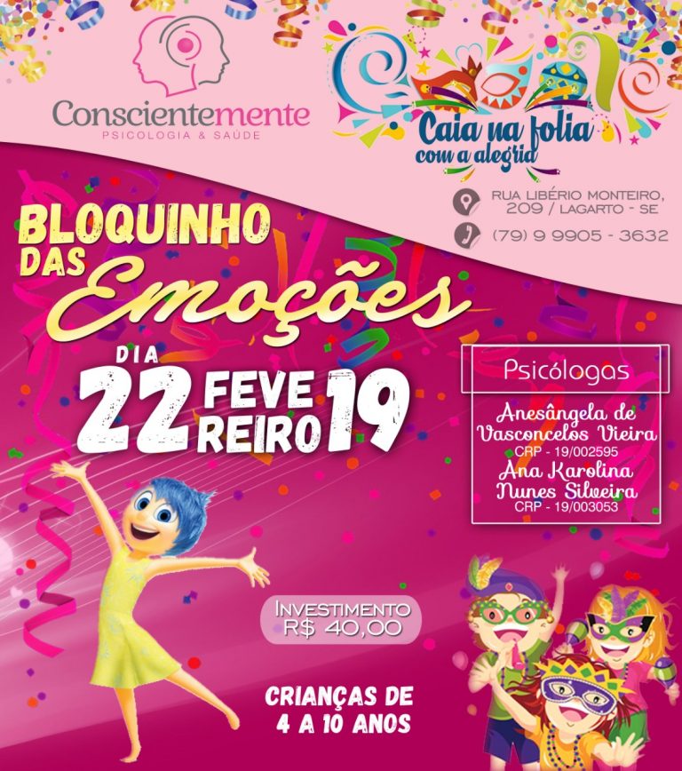 O Bloquinho das emoções saíra dia 22