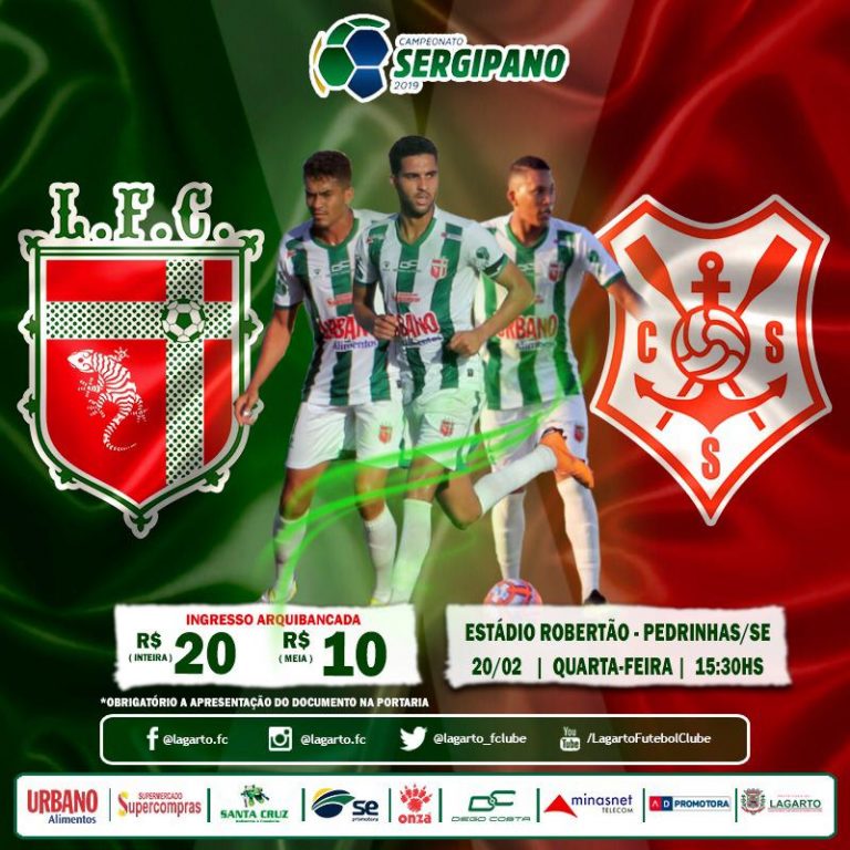 Lagarto enfrenta o Sergipe na cidade de Pedrinhas