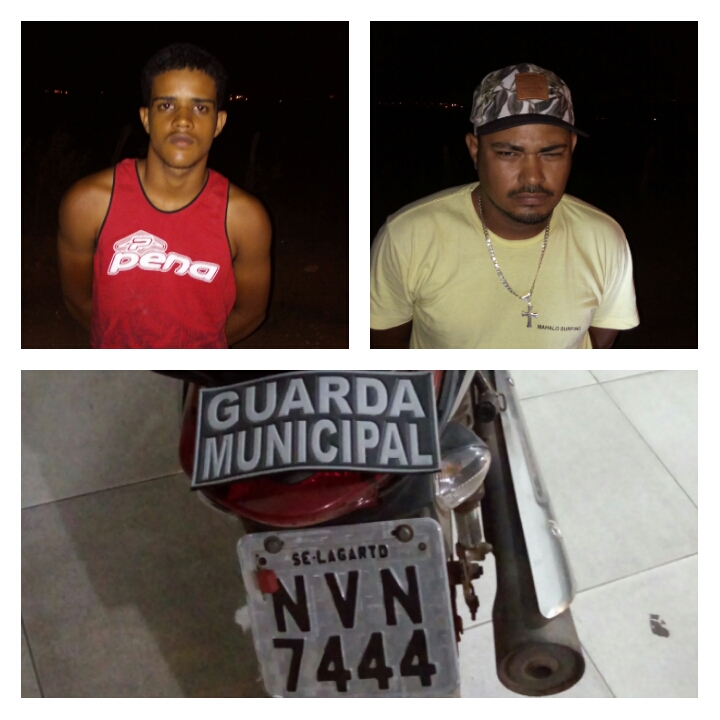 Guarda Municipal de Lagarto recupera motocicleta roubada e dois indivíduos são presos.
