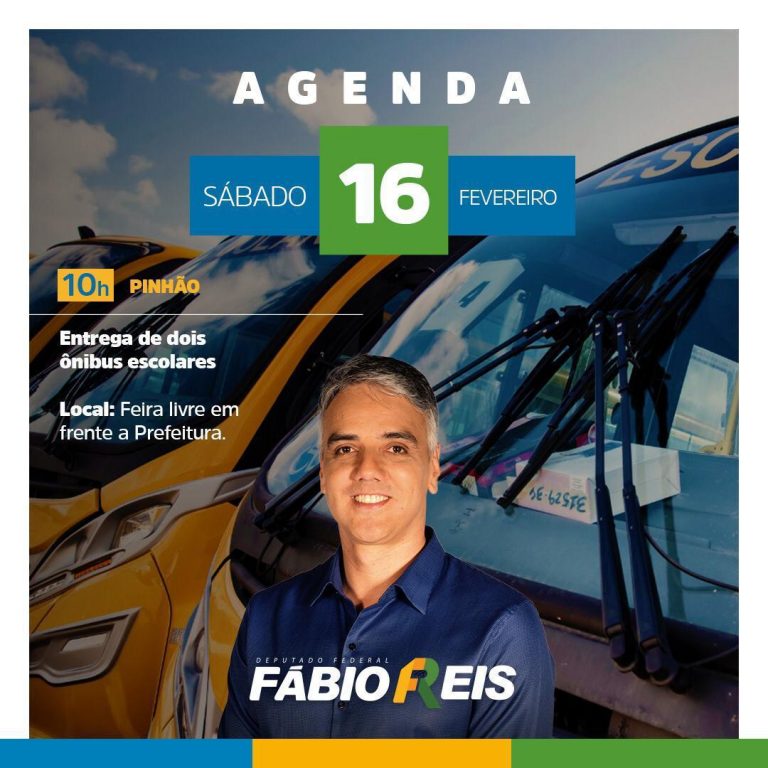 Deputado Fábio Reis entregará ônibus escolares em Pinhão neste Sábado