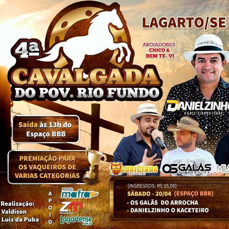 Agenda: 4ª Cavalgada do Pov. Rio Fundo