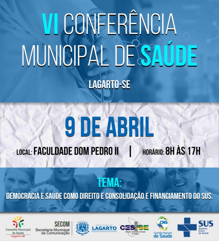 Abertas as inscrições para a VI Conferência de Saúde do município de Lagarto