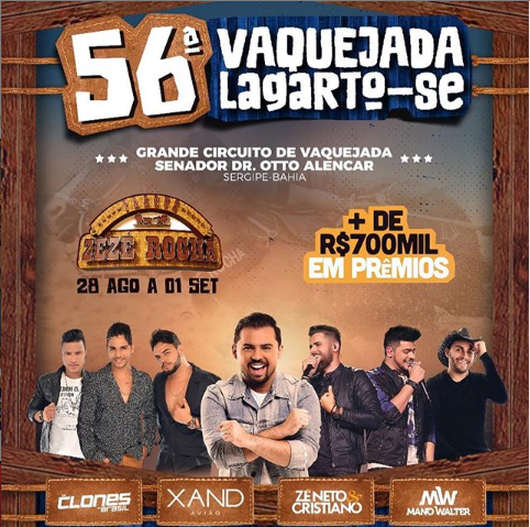 Xand Avião comandará a 56º Vaquejada de Lagarto