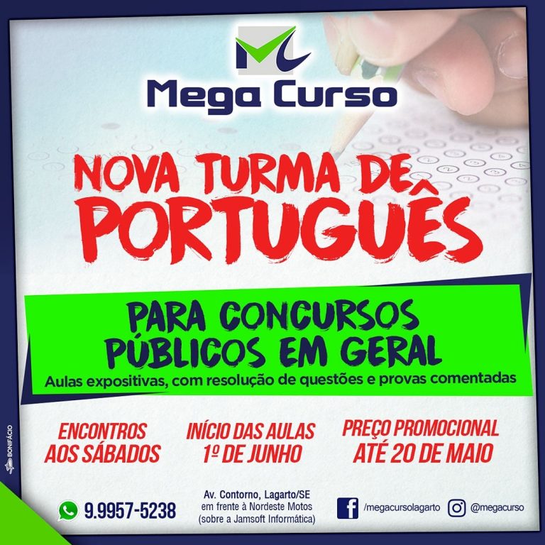 Nova turma de Português, no Mega Curso