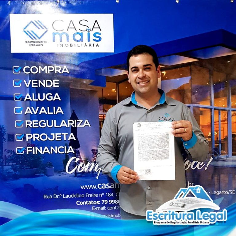 Programa Escritura Legal consegue o registro do primeiro Título de Legitimação Fundiária, no estado de Sergipe