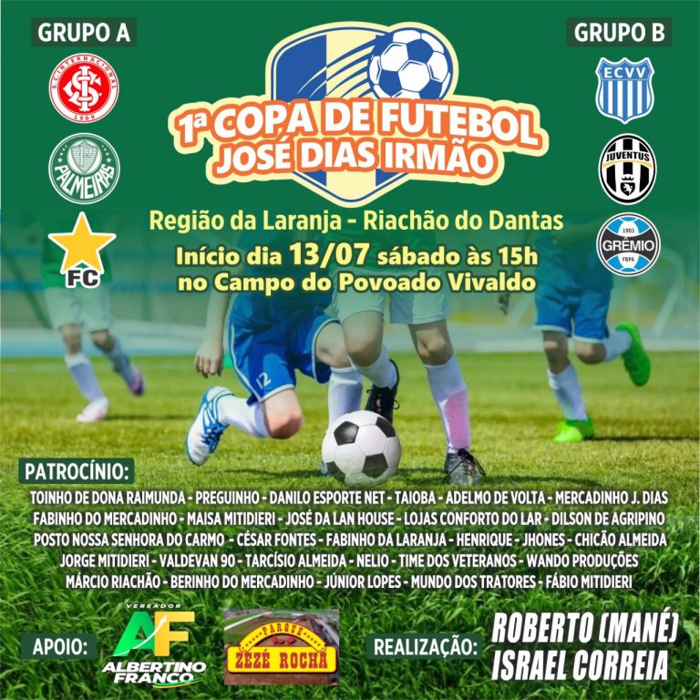 No dia 13 de julho, Riachão recebe 1° Copa de Futebol José Dias Irmão