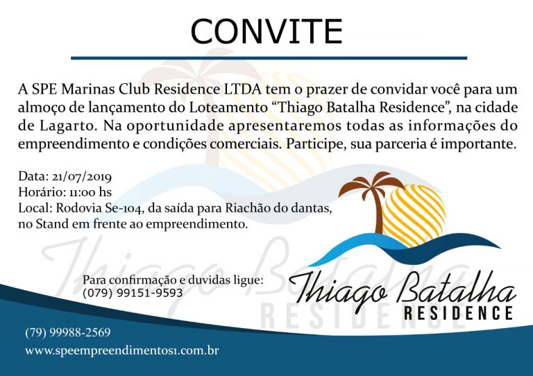 Marinas Club Residence lançará novo empreendimento em Lagarto