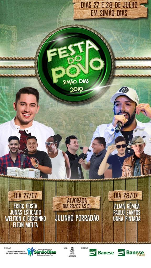 Unha Pintada e Jonas Esticado comandarão a Festa do Povo de Simão Dias