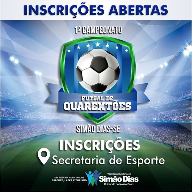 Prefeitura de Simão Dias abre inscrições para o 1º Campeonato de Futsal de Quarentões