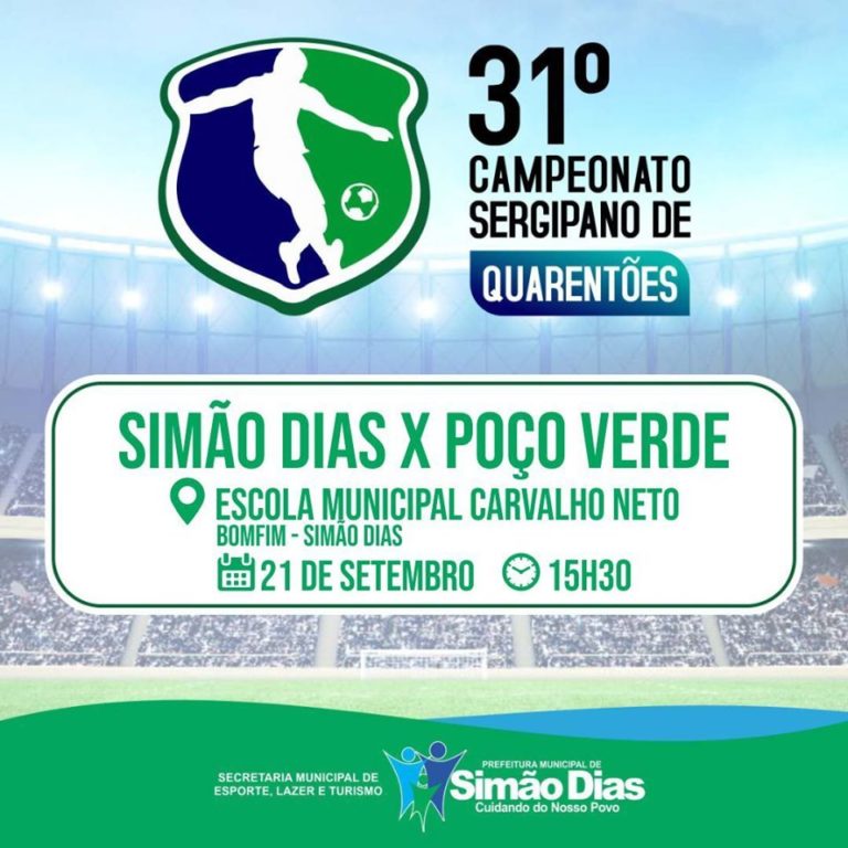 Simão Dias e Poço Verde se enfrentam pelo Campeonato de Quarentões de Sergipe