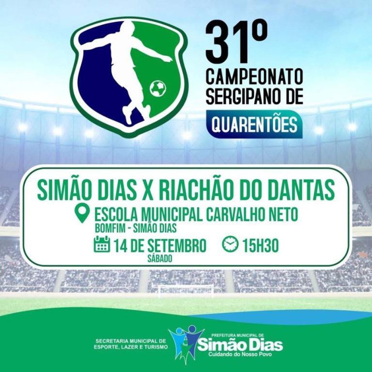 Simão Dias e Riachão jogam no próximo sábado pelo Campeonato de Quarentões