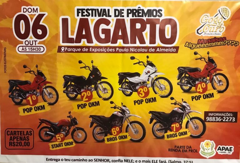 Festival de Prêmios em prol da Apae Lagarto ocorrerá em outubro