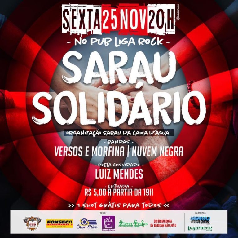 Sarau Solidário acontece nessa sexta-feira, 25, em Lagarto
