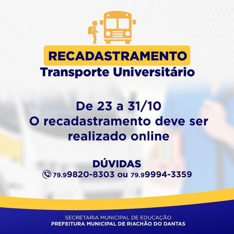 Prefeitura de Riachão realiza recadastramento do transporte universitário até o dia 31