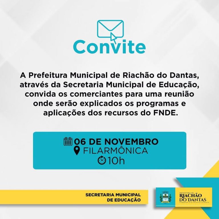 Prefeitura de Riachão convida comerciantes para apresentar aplicações do FNDE
