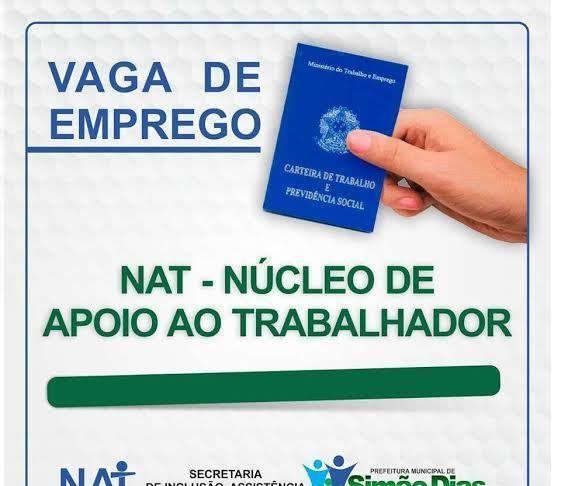 Vaga de emprego no NAT Simão Dias