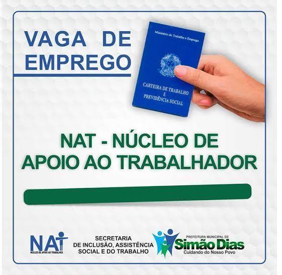 NAT dispõe de vaga para balconista de farmácia em Simão Dias
