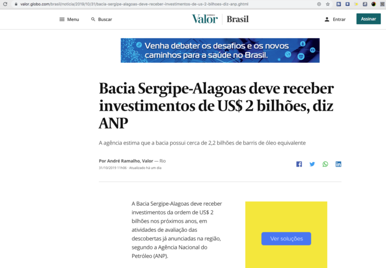 Sergipe e Alagoas devem receber investimentos equivalentes a US$ 2 bilhões